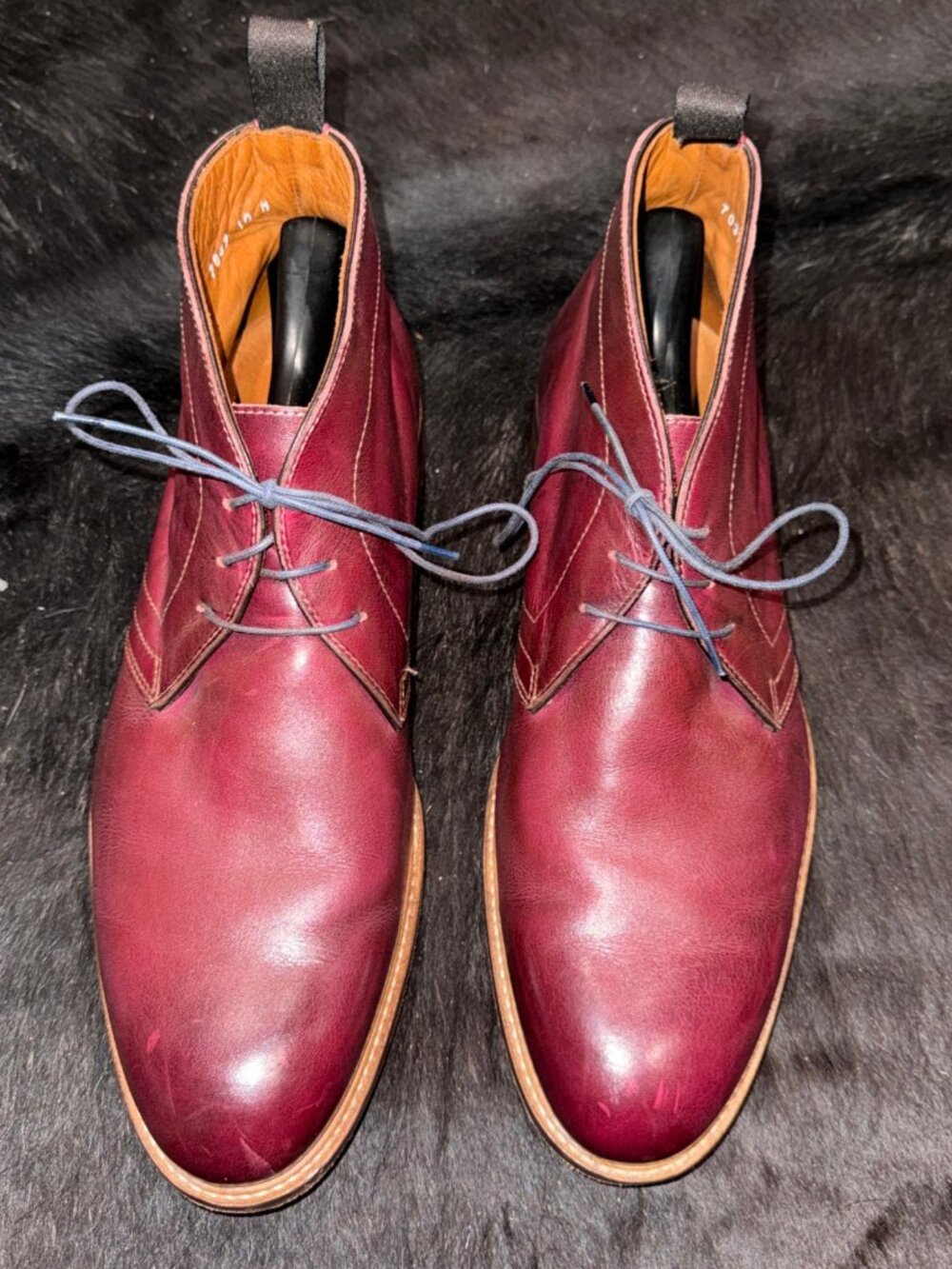 Massimo Matteo Burgundy Leather Chukka Boots (Frogs) Shoes Men's Size 10M.
